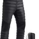 FREE SOLDIER Men's Warm Utility Puffy Quilted Insulated Pants Windproof Winter Pants (X-Large, Black)
