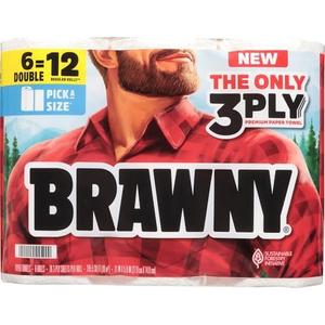 Brawny, 6 Double Rolls Pick A Size, 456 Count