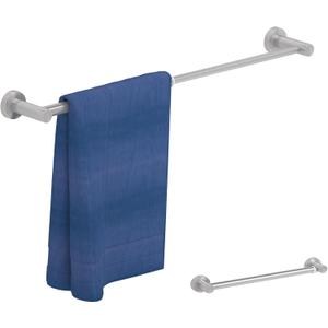 Adjustable Towel Bar, HOMOTEK Economical Bathroom Towel Holder Rod from 12 Inch to 22 Inch Single Towel Racks, Wall Mount Towel Rail, Towel Hanger Hook for Kitchen(1 Pack Brushed Stainless Steel)