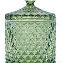 Colorful Glass Jar With Lid,Candy Cookie Jars,Jewelry Box,Christmas Decorative Jar(Olive Green)