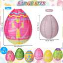 Wenqik 12 Pcs Easter Egg Paper Lanterns Party Decorations 10 Inch Spring Colorful Flower Dot Decorative Ceiling Hanging Lanterns for Home Easter Birthday Party Supplies, 6 Styles(Christian)