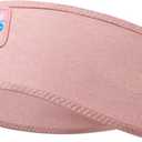 Perytong Sleep Headphones - Headband Headphones - Bluetooth Headband Sleeping Headphones for Side Sleeper, Elastic Music Headphone Band Cozy ASMR Wireless Eye Mask Tech Gadgets Gifts for Women Men (Light Pink)