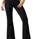 Rammus Flare Jeans for Women Crossover High Waisted Bell Bottom Jeans Trendy Yoga Pants Stretchy Flare Leggings with Pockets, 32 S