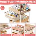 SYKIARIOL Rolling Cart with 6 Drawers,Utility Storage Cart with Drawers,Art Craft Organizers and Storage,Makeup Organizer with Wooden Tabletop,Rainbow