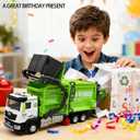 Toddlers Garbage Truck Toys Kids Trash Truck Toy Set Medium Size Alloy Inertia Driving Simulation Model Sound and Light
