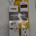 Prime Wire & Cable Prime Wire PB801118 6-Outlet Power Strip with 14-3 SJT 1.5 Foot Cord, White | Key ID Tags and Organizer