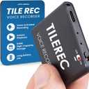 TileRec Voice-Activated Audio Recorder – 64GB Digital Dictaphone with Playback, USB-C, Metal Case – Portable Recorder for Meetings & Lectures