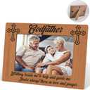 Godfather Picture Frame, 6x8 Wood Picture Frame Fits a 4 x 6 Inch Photo, Baptism Picture Frame, Cross Decor, Table Decor, Godparents Appreciation Gift, Baptism Gifts, Godfather Gifts From Godchild,03