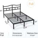 14 Inch Full Size Bed Frame with Headboard, Heavy Duty Metal Platform Bed Frame Full Size Mattress Foundation with Sturdy Steel Slats, Easy Assembly Noise Free