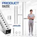 9.45 ft H x 2 in W Square Sign Post with 7/16" Dia Mounting Holes Galvanized Steel Metal Poles Outside Rust Resistant Industrial Perforated Tube for Street, Parking, Construction (Silver)