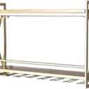 Wine Rack Wine Holder Wall Hanging Iron Wine Racks Creative Rack Solid Wood Wine Glass Holders Restaurant Decoration Wine Storage Organizer, Size -21.5x8.5x63cm, Gold