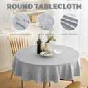 Decorelia Linen Texture Round Tablecloths 60 Inch, Decorative Waterproof Farmhouse Table Cloth Anti-Scratch Soft Cover for Holiday, Banquet,Dining& Kitchen Table (60 Inch,Round (2-4 Seats), Cool Grey)