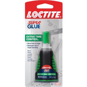 Loctite Super Glue Extra Time Control, Clear Superglue, Cyanoacrylate Adhesive Instant Glue - 0.14 fl oz Bottle, Pack of 6 Loctite Super Glue Extra Time Control, Clear Superglue, Cyanoacrylate Adhesive Instant Glue - 0.14 fl oz Bottle, Pack of 6