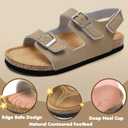 Torotto Toddler Kids Sandals Boys Girls Cork Footbed Sandals with Adjustable Buckle Casual Slides Open Toes Flat