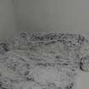 Calming Dog Bed Fluffy Plush Dog Mat for Furniture Protector with Removable Washable Cover for Large Medium Small Dogs and Cats (Large, Light Grey) (45.0"L x 37.0"W x 6.0"Th)