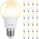 BUBO A19 LED Light Bulbs, 60 Watt Equivalent LED Bulbs, Warm White 3000K, 800 Lumens, E26 Standard Base, Non-Dimmable, 8W Warm White LED Bulbs for Bedroom Living Room Home Office, 24 Pack