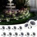 SOLPEX Solar Ground Lights, 12 Pack Solar Lights Outdoor Waterproof, 8 LED Solar Powered Landscape Lighting for Garden Yard Patio Pathway Driveway Walkway (Cool White)