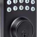 Amazon Basics Electronic Keypad Deadbolt Door Lock with Touch-Control Keyless Easy Installation, Auto Lock, Keyed Entry Option, Contemporary, 1-Pack, Matte Black