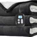 LaffyLo Electric Heated Blanket Full Size 72"×84", Breathable & Luxurious Flannel, Soft Warm Gift with OverHeat Protection, 4 Heating Levels & 10 H Auto Shut Off, Machine Washable, Dark Grey