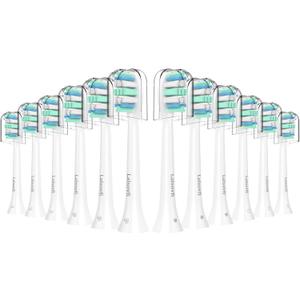 Toothbrush Replacement Heads Compatible with Philips Sonicare and More Click-on Handles 12 Pack