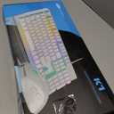 Gaming Keyboard and Mouse Combo, K1 RGB LED Backlit Keyboard with 104 Key for PC/Laptop(White)