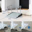 Portable Wheelchair Ramp with Handrails, Non-Slip Iron Handicap Ramp 440lbs Load Capacity, 40-inch Length Wheelchair Ramp for Home Steps, Stairs, Doorways and Curbs