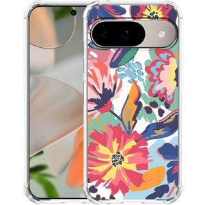 Watercolor Flower Painting Aesthetic Floral Pattern,Trendy Soft TPU Full Cover Case for Google Pixel 9/9 Pro