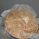 Picnic Basket with Blankets and Bamboo Plates Picnic Supplies Set Basket with Lid and Handle Wicker Picnic Basket Sturdy Woven Body with Washable Lining for Camping(Blue)
