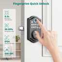 DS10 Pro Keyless Entry Door Lock with APP Control - Fingerprint Electronic Keypad Door Lock, Smart Locks for Front Door, Auto-Lock & One Touch Locking with Bluetooth - Matte Black