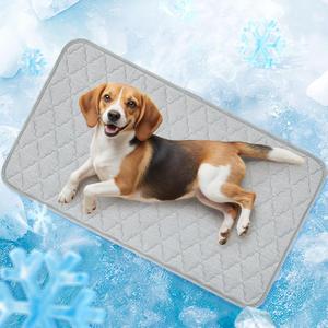 LOOBANI Dog Cooling Mat for Medium Dogs 36"x23"- Cooling Pad for Dog, Cool Blanket for Dogs Machine Washable, Pet Cool Mat for Indoor, Outdoor, Couches, Crates, Car Seats for Trips (Grey, 36"x23")