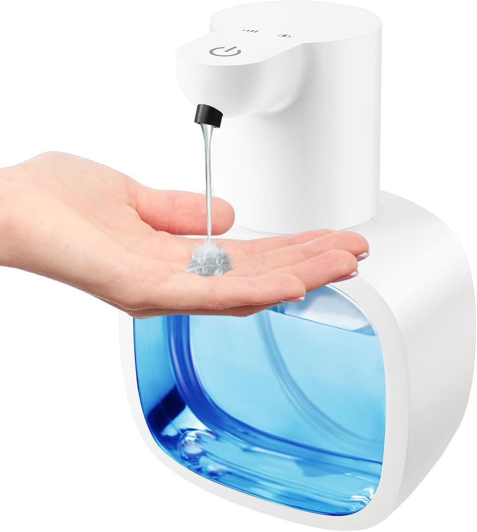 Gotofine Automatic Liquid Soap Dispenser with 500ml /17oz Capacity, Touchless Soap Dispenser with 4 Level Adjustable, Rechargeable, Wall-Mounted, Waterproof for Kitchen, Bathroom, Hotel, Restaurant