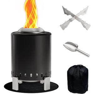 Breezz Smokeless Tabletop Fire Pit 7 in, Black