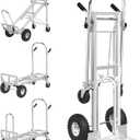 1000 LBS Dolly Cart with Wheels, 4 in 1 Folding Hand Truck, Stainless Steel Heavy Duty Industrial Convertible Hand Cart, Utility Collapsible Hand Truck Dolly for Warehouse, Home, Office, Etc