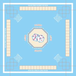 Mahjong Mat for Table 31.5"x31.5", MahJongg Mat Cloth Cover with Game Rules, Mahjong Tablecloth for Card Games, Tile Games, Board Games Table Mat (Sky Blue)