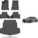 KELCSEECS Floor Mats & Cargo Liner Custom for Acura TLX 2025 2024 2023 2022 2021,All Weather Protection TPE Floor Liners Front& Rear Row Full Set Acura TLX Accessories Black