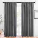 NICETOWN Blackout Curtain Panels for Window - Energy Efficient & Noise Reducing Thermal Insulated Rod Pocket Blackout Drapes/Draperies for Living Room (Grey, 2 Panels, W52 inches x L84 inches)