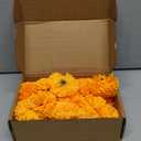 Hananona 50Pcs Artificial Marigold Flower Heads, Silk Marigold Heads Bulk Fake Flowers for Dia De Los Muertos Decor DIY Marigold Garland Day of The Dead Decorations (Orange)
