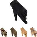 HYCOPROT Full Finger Gloves, Touch Screen Knuckle Protective Breathable Lightweight Outdoor Gloves for Shooting, Hunting, Motorcycling, Climbing (Small, Black)