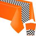 Irenare 3 Sheets Car Birthday Party Supplies Racing Party Decorations Road Tablecloth Racetrack Table Runner Table Covers for Kids Boy Car Theme Birthday Favors, 54 x 108 Inch (Orange)