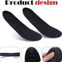 Geyoga 0.4 Inch 4 Pcs Left Full Length Insoles Balancer Leg Length Discrepancy Insoles and Additional Cushion Pad, Heel Lift for Leg Length Discrepancy, Black