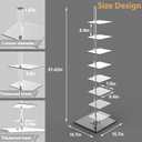 9-Tier Metal Spine Bookshelf - Vertical Tower for Booksfor Small Spaces, Multipurpose Corner Bookshelf, Tall & Narrow Ladder Bookcase, Ideal Book Display for Home or Office (8 Layers)