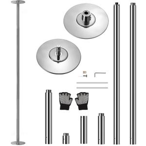 SereneLife Professional Spinning Dance Pole, 45mm Portable Exercise Pole for Fitness Durable Steel Build, Anti-Rust Finish, Suitable for Home, Club, Gym, Party, Pub
