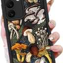 KANGHAR Black Case for Samsung Galaxy S25 Plus Case, Cute Mushroom Art Design Soft TPU Shockproof Protective for Women Girls Slim Phone Cover-Black