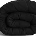 NTBAY Queen Comforter - Down Alternative Comforter Duvet Insert, All Season Bedding Quilted Duvet Insert with Corner Tabs, Machine Washable, Black (Queen(90x90 Inch) Pack of 1)