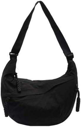 Crossbody Nylon Crescent Bag for Women - Lightweight Small Hobo With 2 Pack Inner Dumpling Bag - Casual