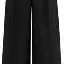 BTFBM Women Wide Leg Dress Pants 2026 High Waisted Button Pleated Business Casual Trousers Office Work Palazzo Pants, Size M, Black