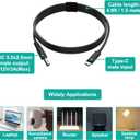 2Pcs 4.9ft USB C Type-C to DC 5.5mm x 2.5mm 12V Output PD Trigger Power Cable Barrel Power Cord with 8 Connectors