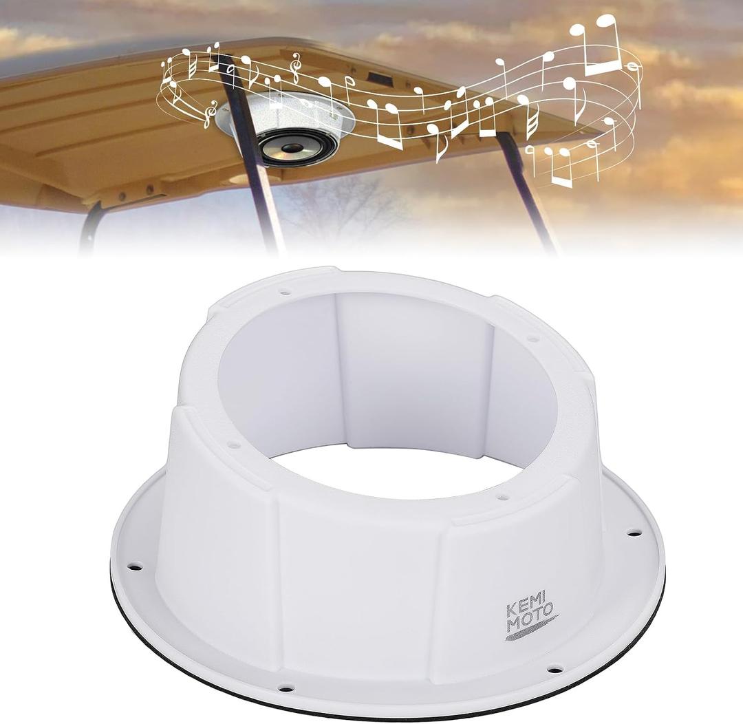 KEMIMOTO 6.5 Inch Angled Speaker Enclosures Pod, 1PCS Universal Speaker Pod for 6.5" Box Compatible with UTV RV Car Boat Trailer Trunk for 9.56 Inch Surface Mount, White