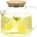 WHJY Clear Glass Teapot Glass Pots for Cooking on Stove Clear Teapots with Infuser for Loose tea, Kettle Teapot for Loose Leaf for Boiling Water -50 oz