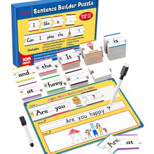 Aizweb Sentence Building Games,Sight Word Puzzles for Kids Kindergarten 1st 2nd Grade Classroom Must Haves,Montessori Phonics Reading Learning Games,Speech Therapy Special Education Toy for Teacher